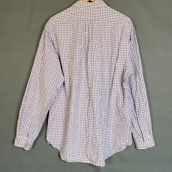 Ralph Lauren Mens Button Up Shirt Size XL Pony Custom Fit Purple Plaid Preppy - Picture 6 of 9